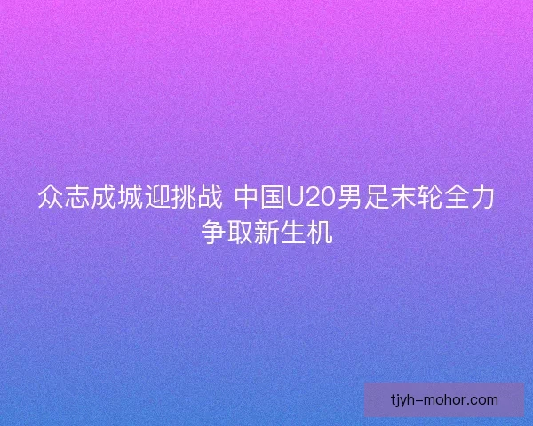 众志成城迎挑战 中国U20男足末轮全力争取新生机